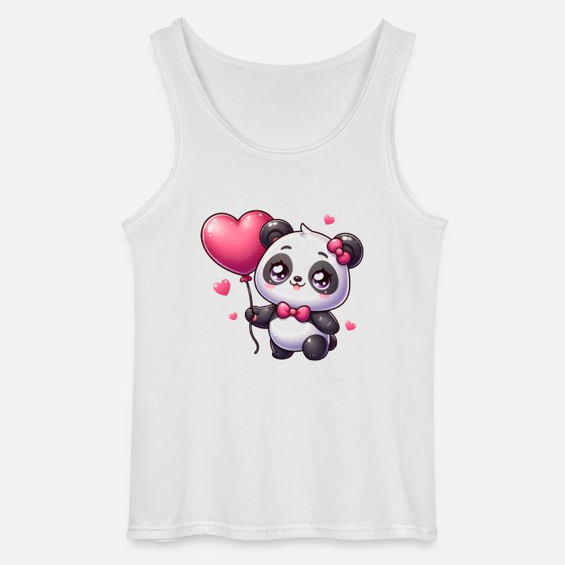 Kawaii Panda - Gildan tanktop til mænd - hvid