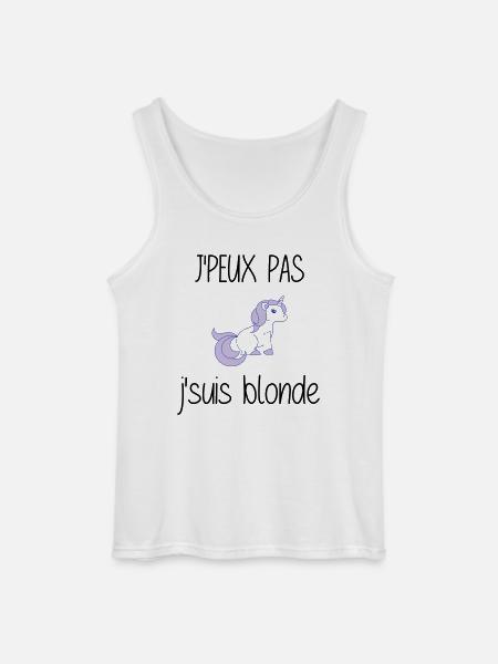 j'peux pas j'suis blonde - Débardeur Gildan Homme - blanc
