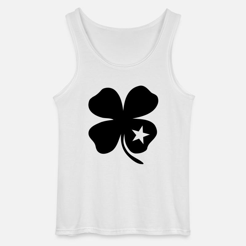 Glücks Kleeblatt - Gildan Männer Tank Top - Weiß