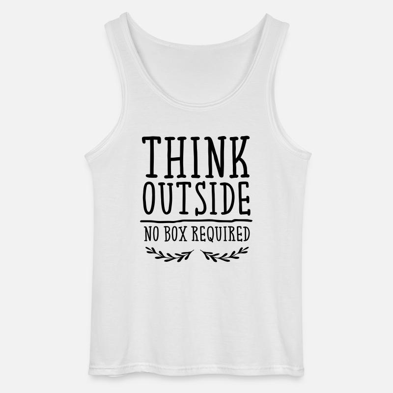 Think Outside - No Box Required - Gildan Männer Tank Top - Weiß