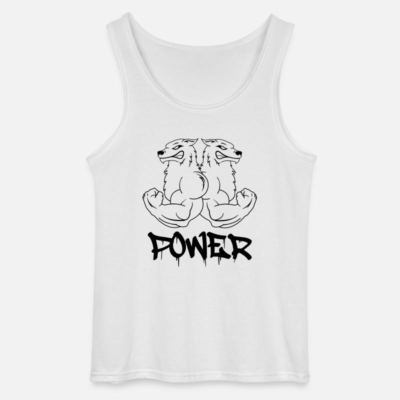strong_wolfs_power - Gildan Männer Tank Top - Weiß