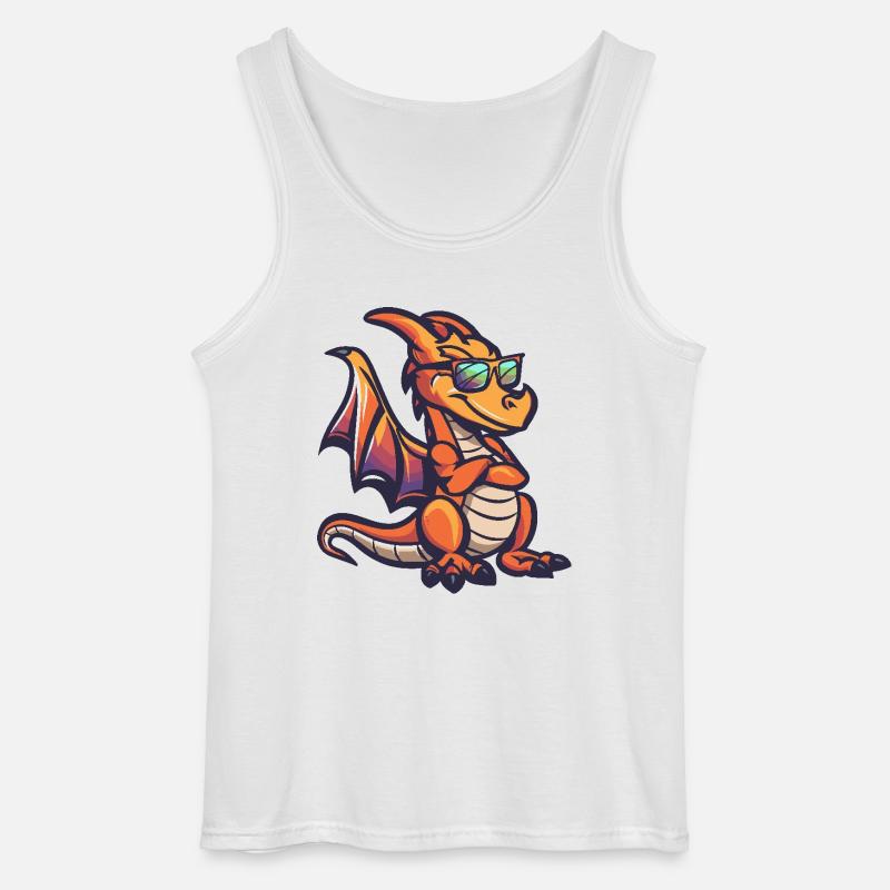 Drache Cool Comic - Gildan Männer Tank Top - Weiß