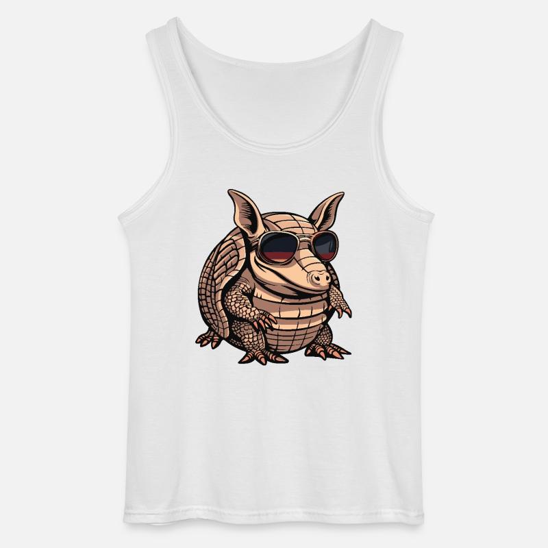 Gürteltier Cool Comic - Gildan Männer Tank Top - Weiß