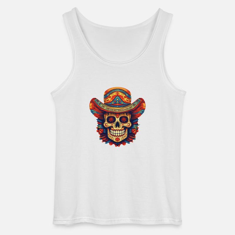 Cinco de Mayo Skull - Gildan Männer Tank Top - Weiß