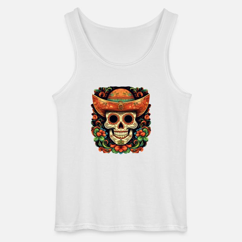Cinco de Mayo Skull - Gildan Männer Tank Top - Weiß