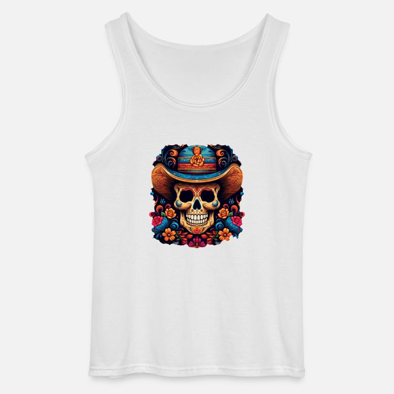 Cinco de Mayo Skull - Gildan Männer Tank Top - Weiß