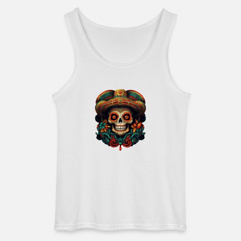 Cinco de Mayo Skull - Gildan Männer Tank Top - Weiß