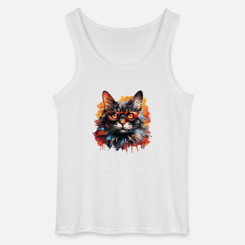 Kat - Gildan tanktop til mænd - hvid