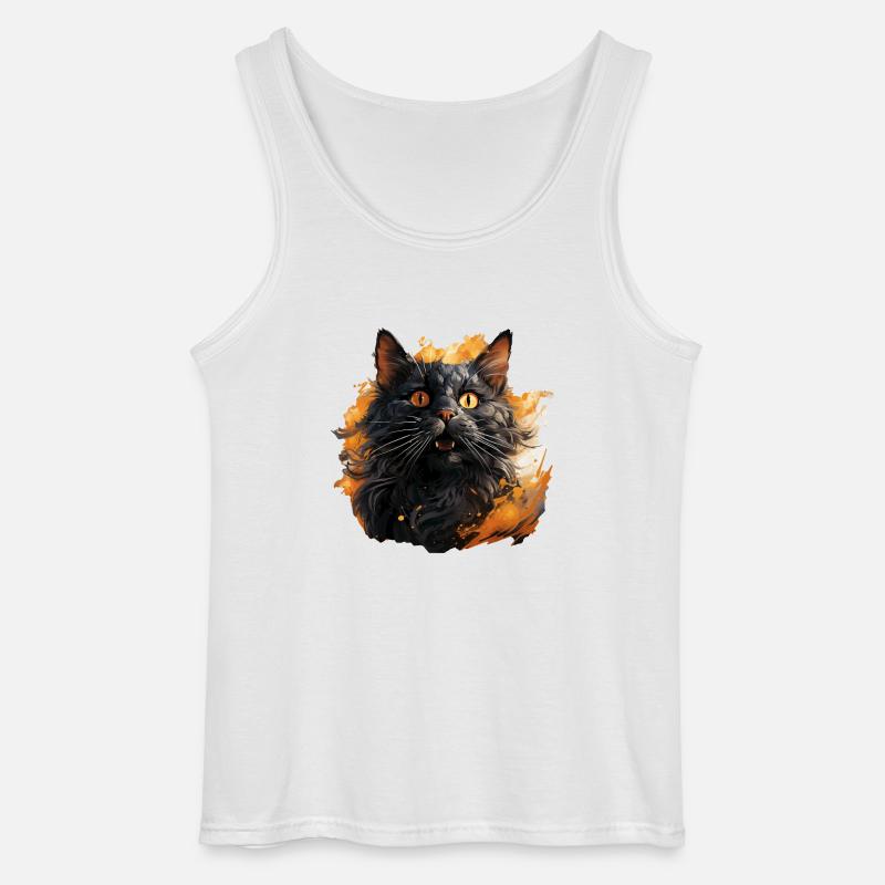 Katze - Gildan Männer Tank Top - Weiß