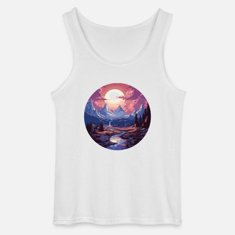 Landschaft - Illustration - Gildan Männer Tank Top - Weiß