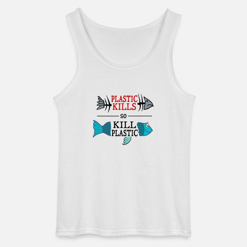 plastic kills - so kill plastic - Gildan Männer Tank Top - Weiß
