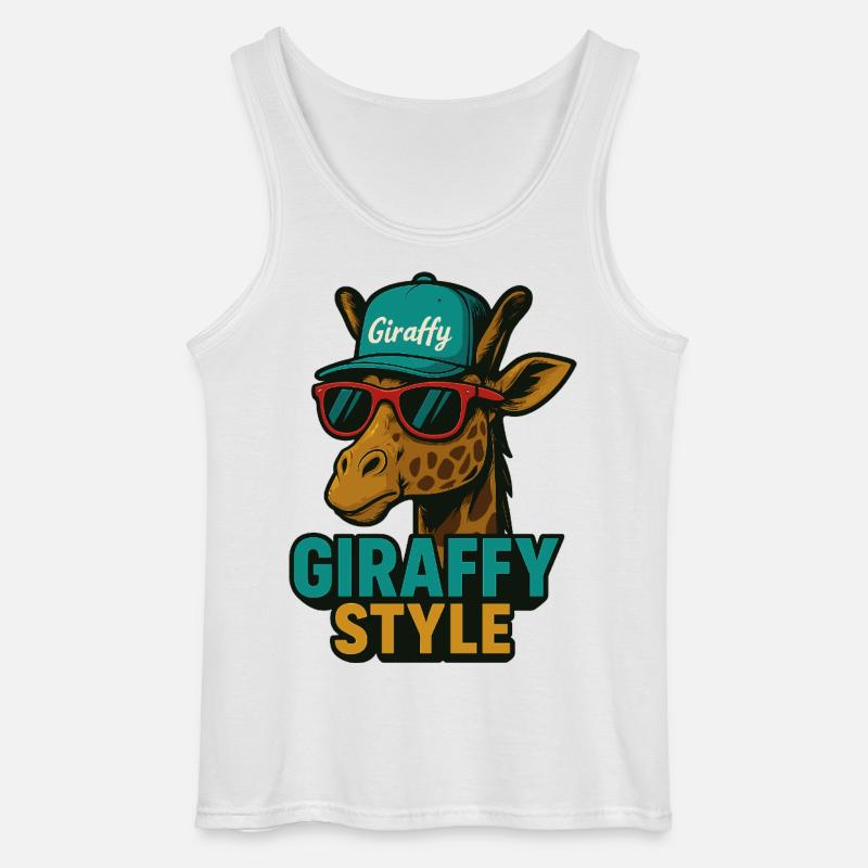Giraffy Style Giraffe mit Cap - Gildan Männer Tank Top - Weiß