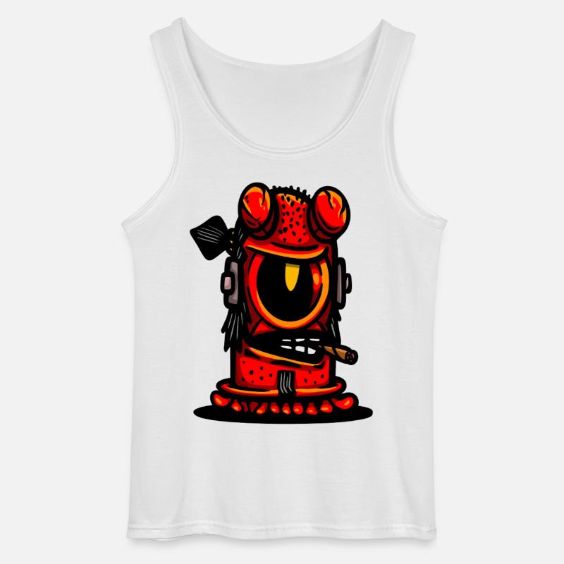 Red Devil Cigar Karikatur - Gildan Männer Tank Top - Weiß