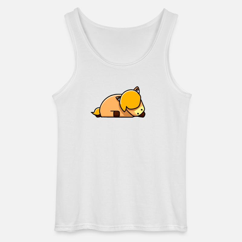 Süßes Pony Pferd Schläft - Gildan Männer Tank Top - Weiß