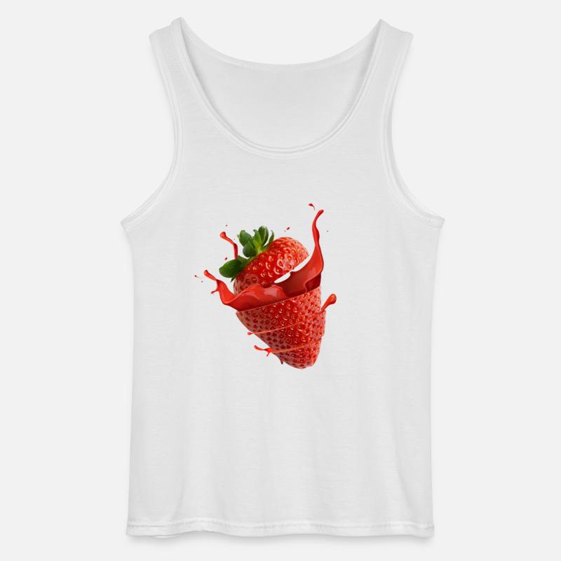 Erdbeere mit splash - Gildan Männer Tank Top - Weiß