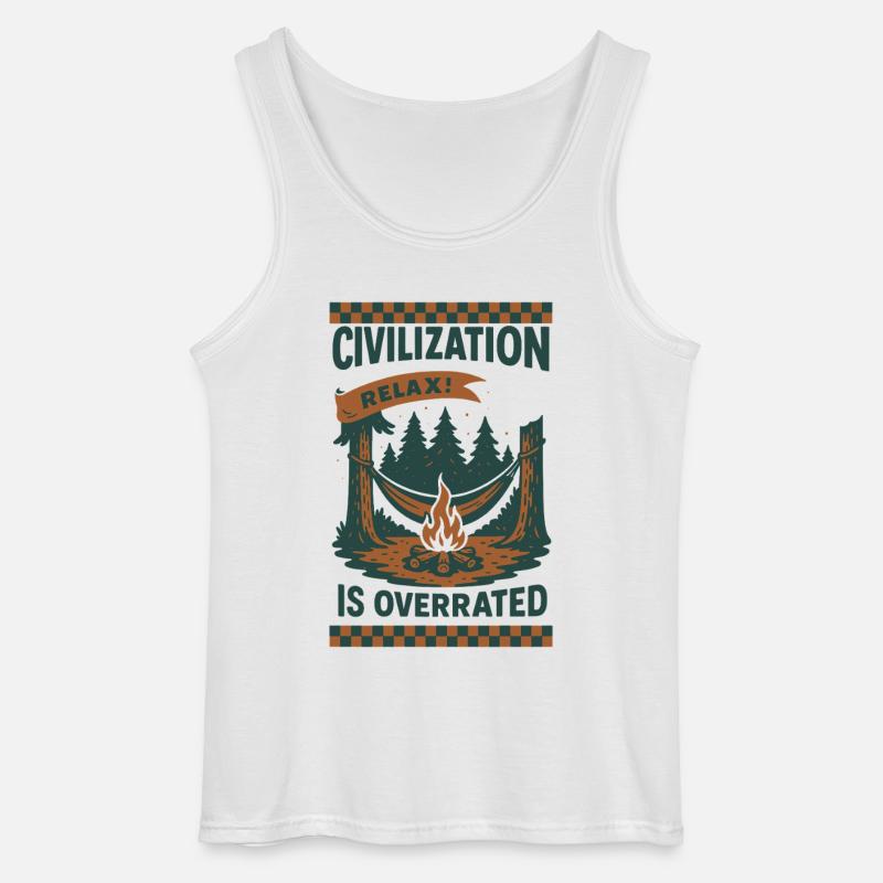 Prepper Survival Bushcrafting Zivilisation - Gildan Männer Tank Top - Weiß