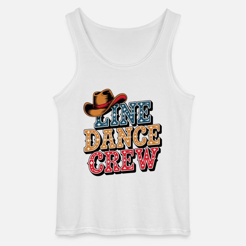 Linedance Crew Line Dance Mannschaft - Gildan Männer Tank Top - Weiß