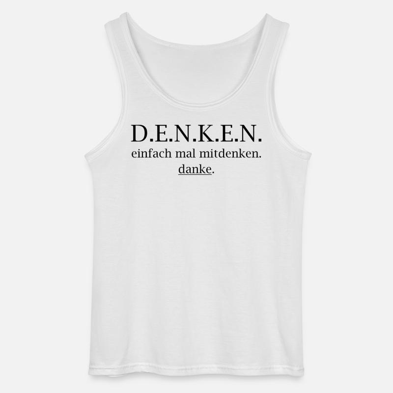 denken! einfach mal mitdenken. danke. - Gildan Männer Tank Top - Weiß