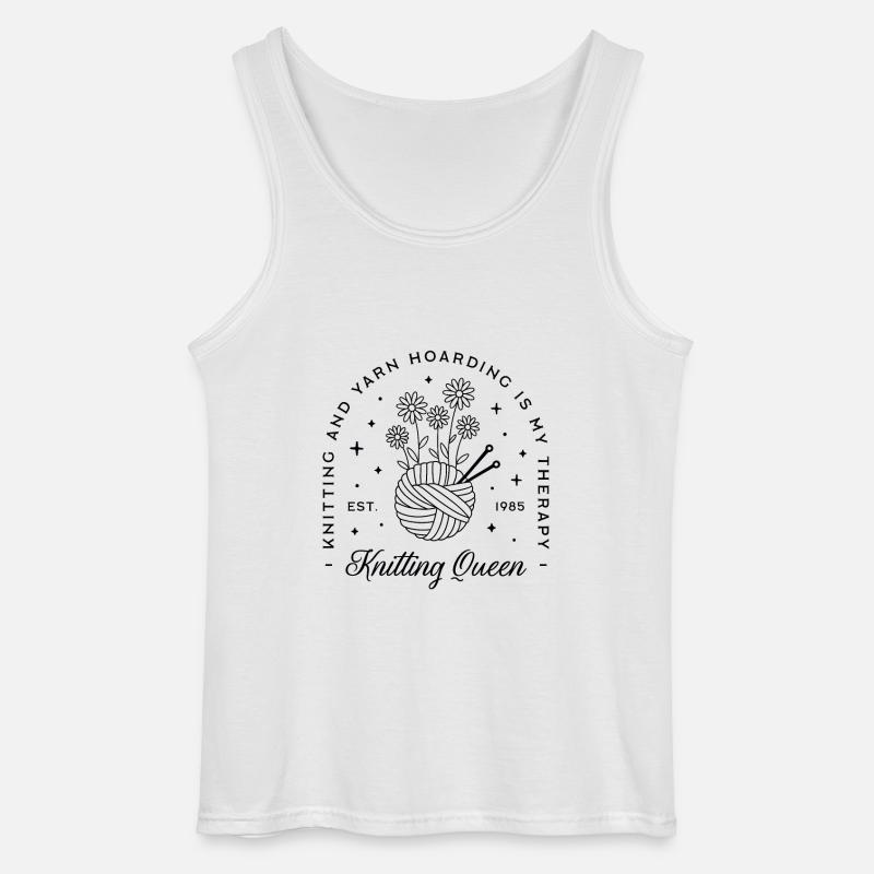 Stricker Humor Strickgarn - Gildan Männer Tank Top - Weiß