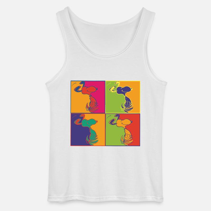 Peanuts Pop Art Design Snoopy - Canotta da uomo Gildan - bianco