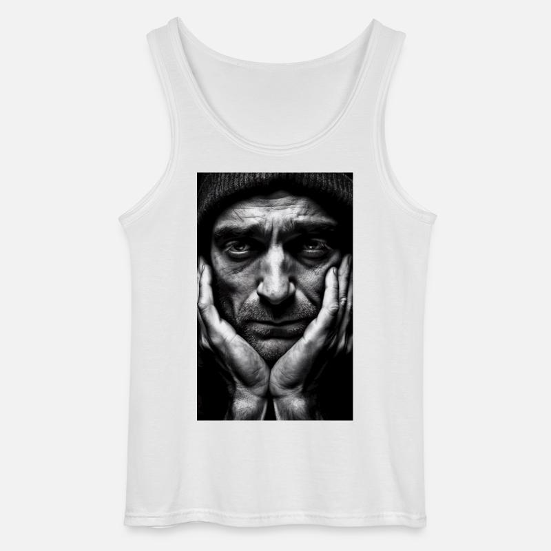 Thinking Guy - Gildan Männer Tank Top - Weiß