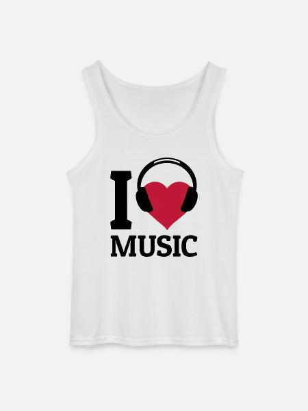 I love Music - Gildan Men’s Tank Top - white
