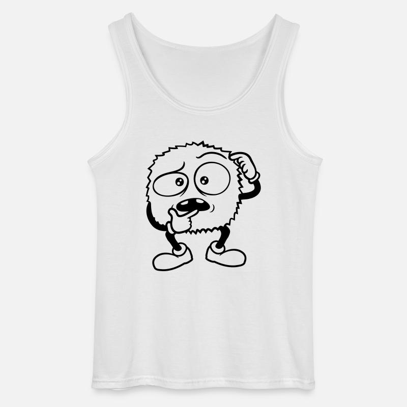 Monster skeptisches Gesicht Comic - Gildan Männer Tank Top - Weiß