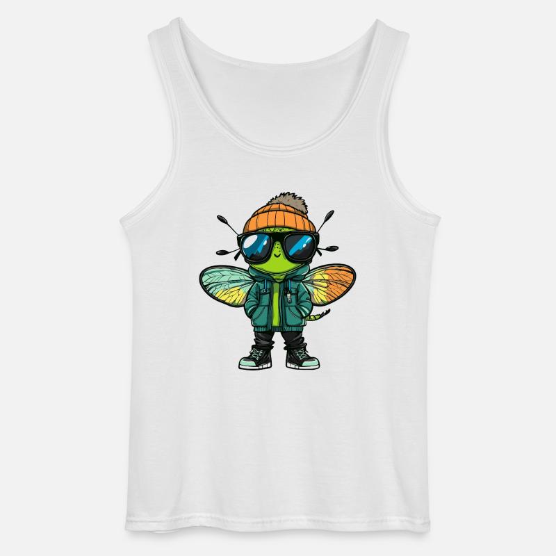 Libelle Cool Comic - Gildan Männer Tank Top - Weiß