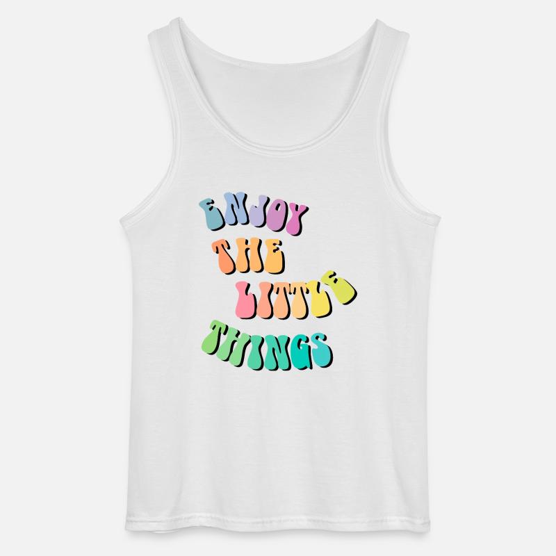 Enjoy little things - Geschenkidee - Geschenk - Gildan Männer Tank Top - Weiß