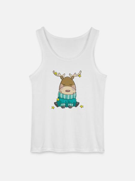 Merry Christmas reindeer comic - Gildan Men’s Tank Top - white