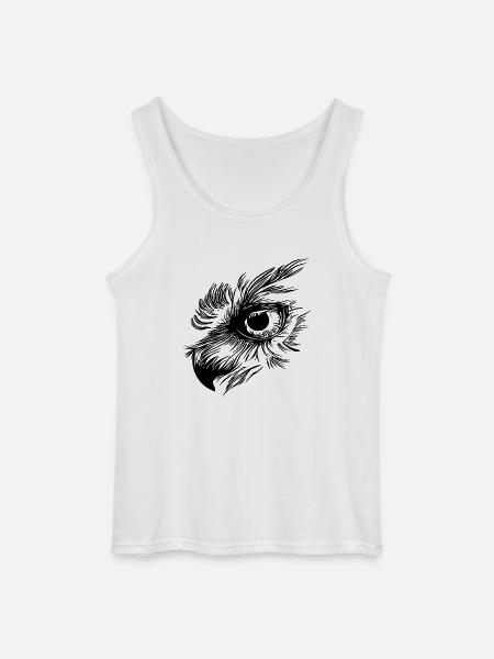 Uglenæb - Ugleøje - Gildan tanktop til mænd - hvid
