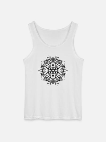 Geometric Square Mandala Square Shape - Gildan Men’s Tank Top - white