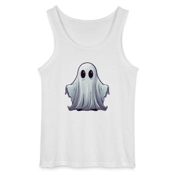 Little cuddly ghost with shining eyes - Gildan Men’s Tank Top - white - Front - AI Model Male 185 dark (185cm)