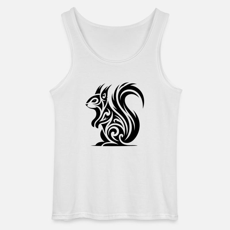Süsses Eichhörnchen in Tattoo Style - Gildan Männer Tank Top - Weiß