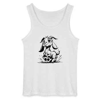 Kleine Kinder Ziege kleines hüpfendes Geißlein - Gildan Männer Tank Top - Weiß - Vorne - AI Model Male 185 dark (185cm)