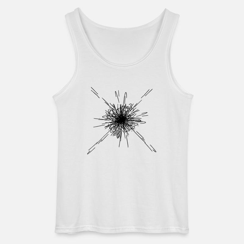 Mandala Explosion Lines Pattern - Gildan Men’s Tank Top - white