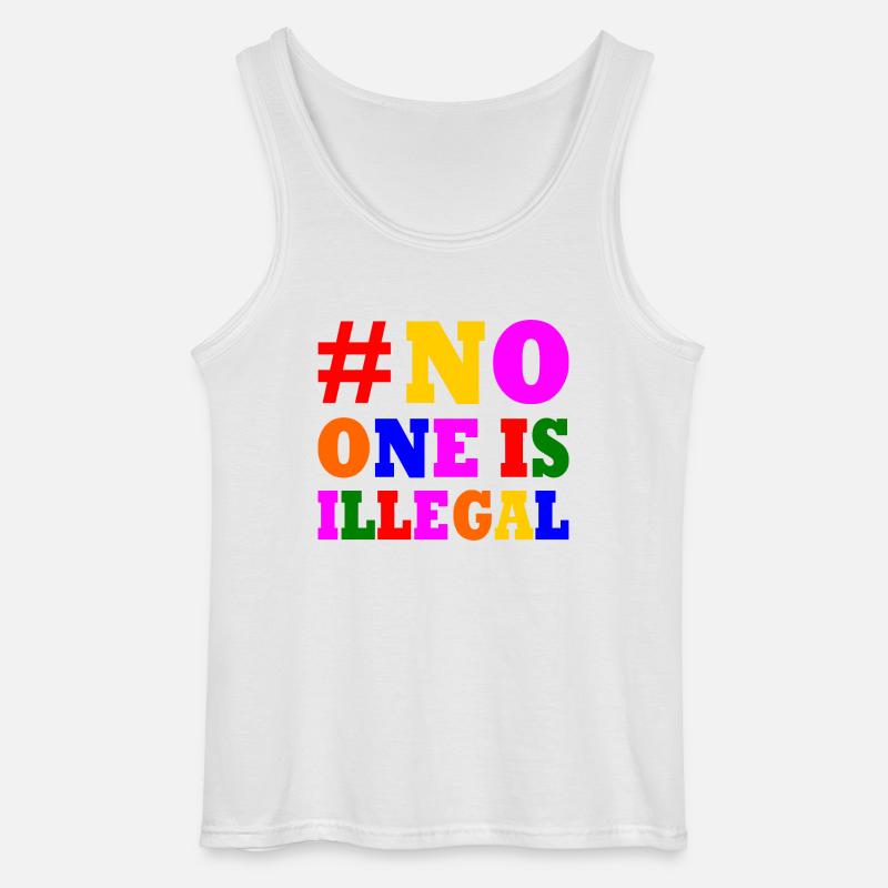 No one is illegal - Gildan Männer Tank Top - Weiß