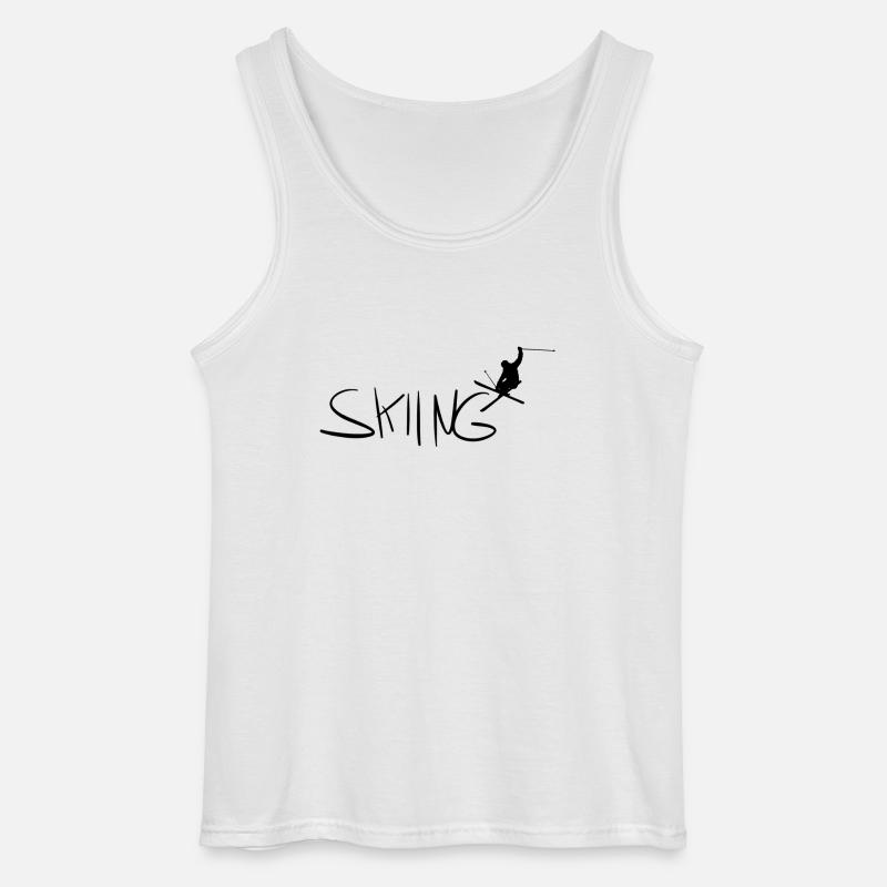 Skiing - Gildan Männer Tank Top - Weiß