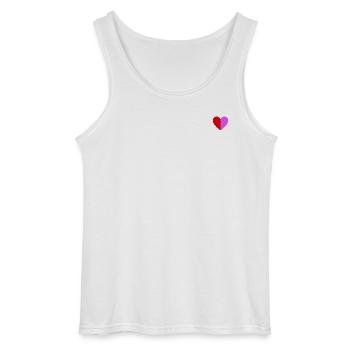 Two-tone heart dark red-pink - Gildan Men’s Tank Top - white - Front - AI Model Male 185 dark (185cm)