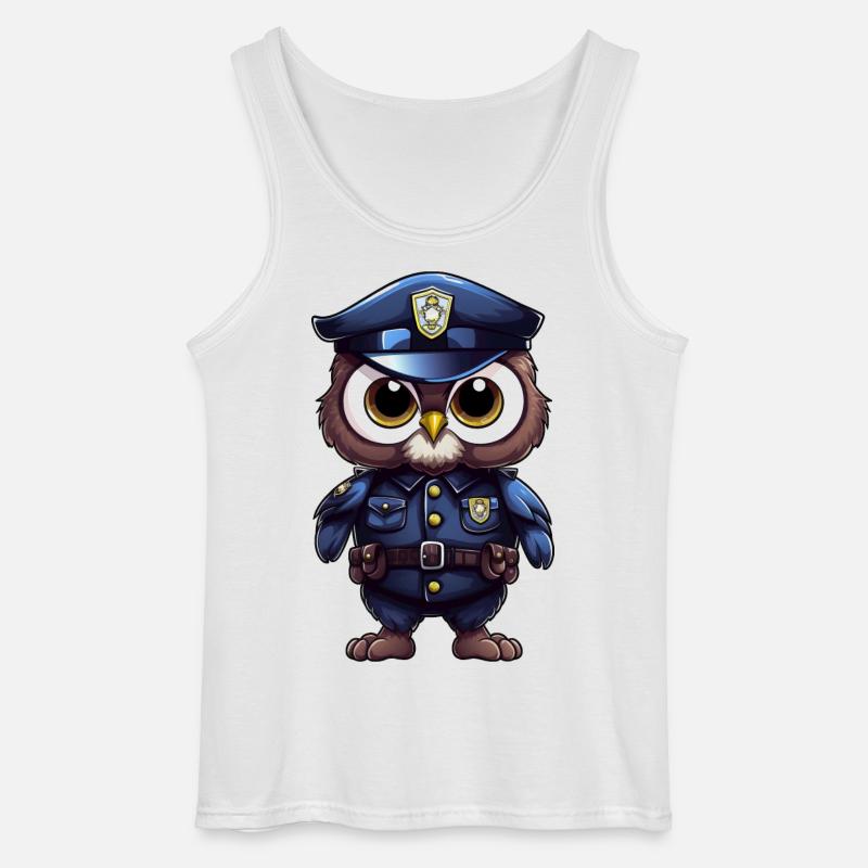 Polizei Eule - Gildan Männer Tank Top - Weiß