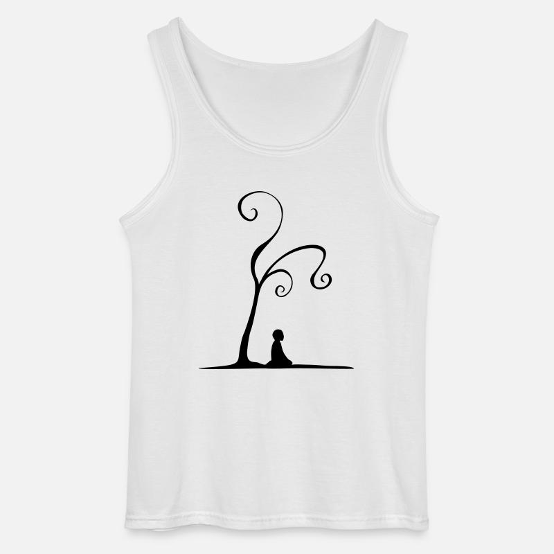 Meditation unter Baum - Gildan Männer Tank Top - Weiß