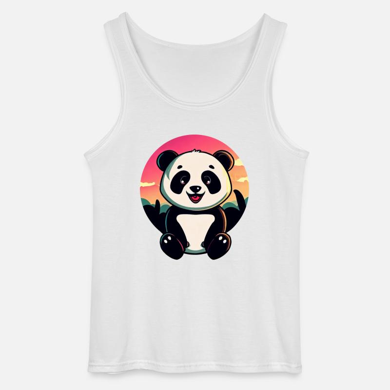 Süßer Panda Sunset Design - Gildan Männer Tank Top - Weiß
