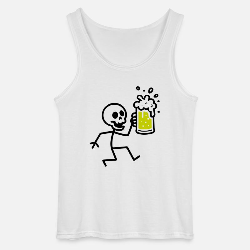 Skelett Bier Saufen - Gildan Männer Tank Top - Weiß