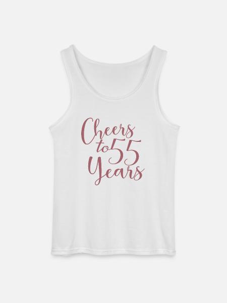 Proost op 55 jaar 55e verjaardag - Gildan mannen tanktop - wit