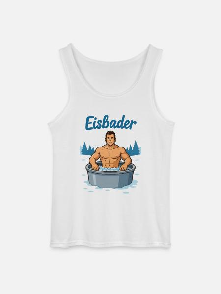 Eisbader Muskelmann im Eisbad - Gildan Men’s Tank Top - white