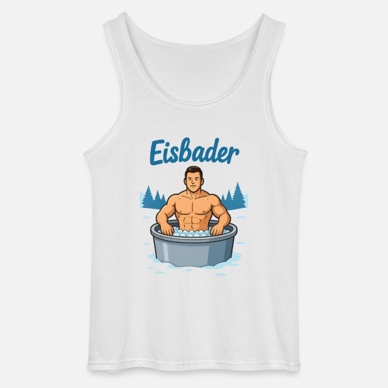 Eisbader Muskelmann im Eisbad - Gildan Men’s Tank Top - white