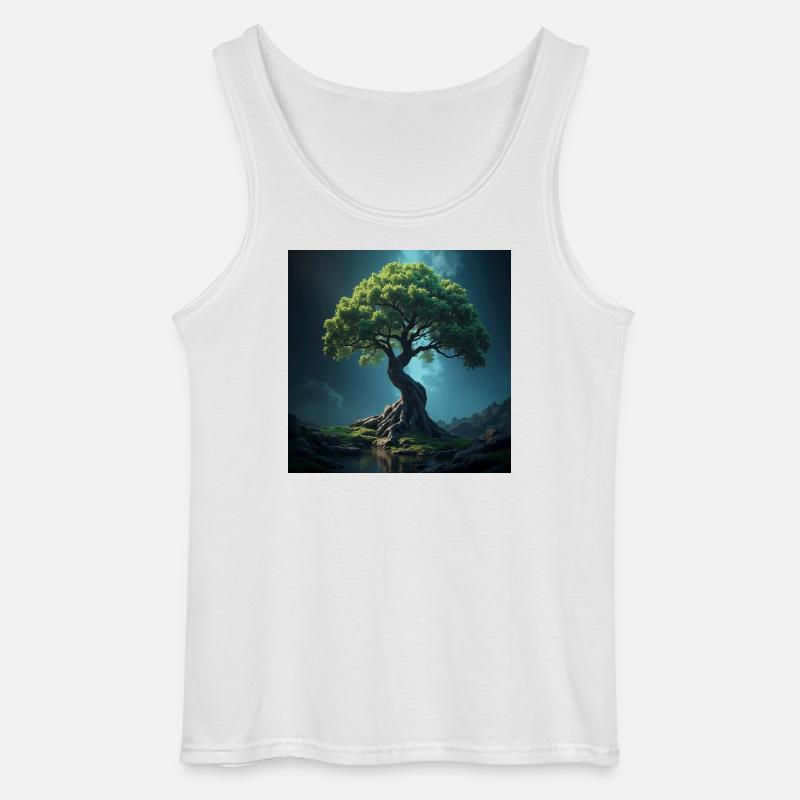 Bunter Baum des Lebens. - Gildan Männer Tank Top - Weiß