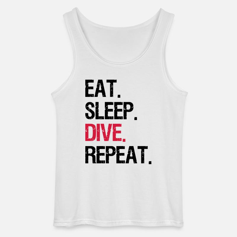 Eat Sleep Dive Repeat - Gildan Men’s Tank Top - white
