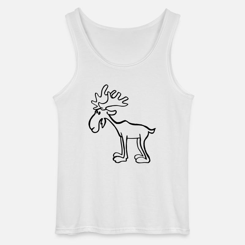 Elch - Gildan Männer Tank Top - Weiß