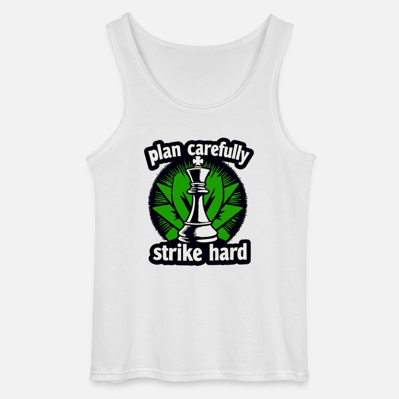 Schach plan carefully strike hard - Gildan Men’s Tank Top - white
